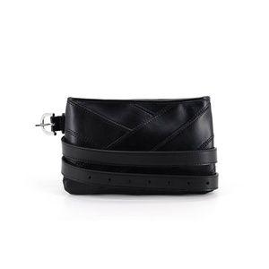 🎅CALVIN KLEIN Pieced Leather Belt Bag Black